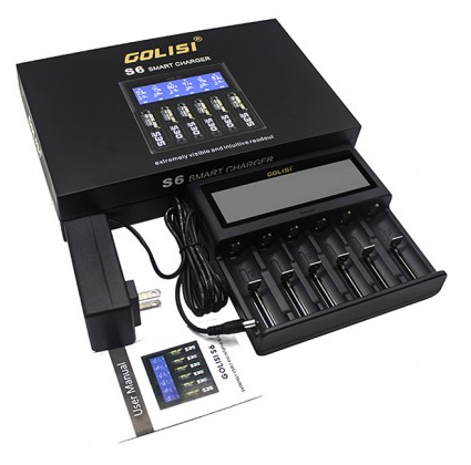 golisi s6 smart charger with lcd screen (6 bay) golisi s6 smart charger with lcd screen (6 bay)