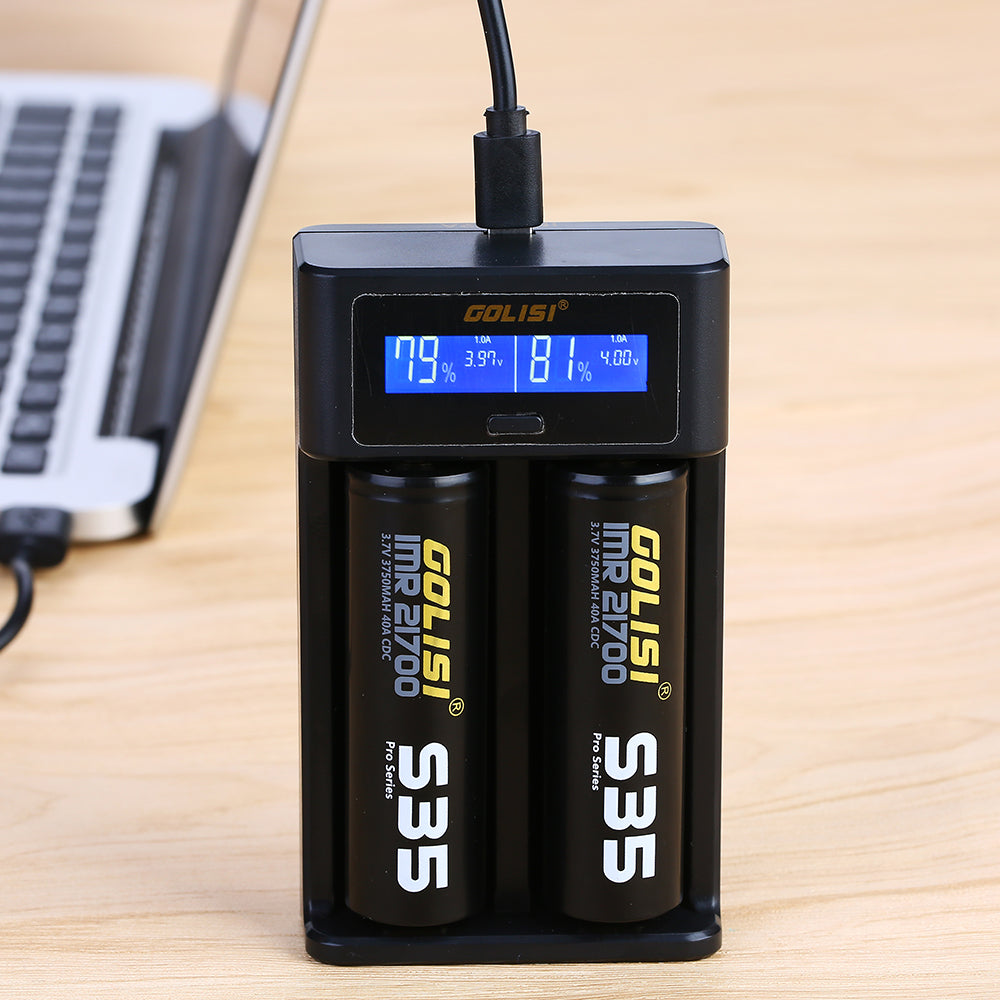 golisi i2 smart usb charger with lcd screen (2 bay) golisi i2 smart usb charger with lcd screen (2 bay)