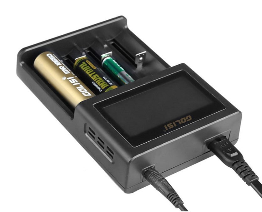 golisi s4 smart charger with lcd screen (4 bay) golisi s4 smart charger with lcd screen (4 bay)
