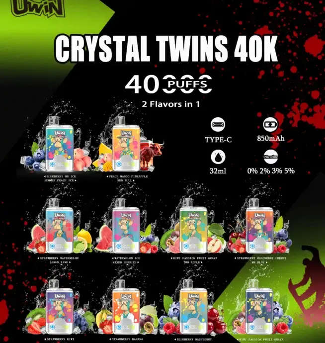uwin twins crystal 40k puffs 10 packs uwin twins crystal 40k puffs 10 packs
