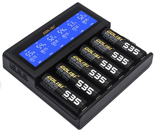 golisi s6 smart charger with lcd screen (6 bay) golisi s6 smart charger with lcd screen (6 bay)